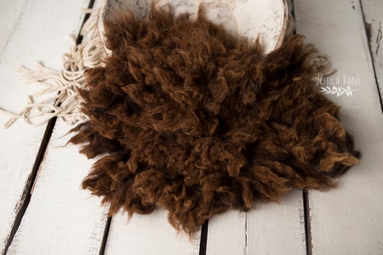 Image of Earthy Chocolate Caramel hand felted fur (B)