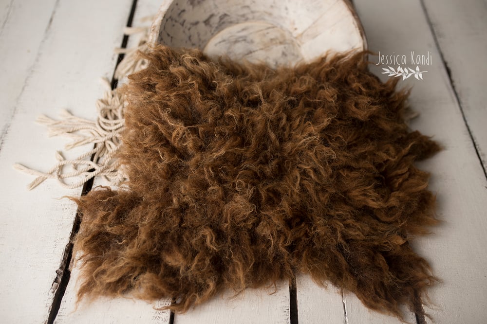 Image of Earthy Chocolate Caramel hand felted fur (C)