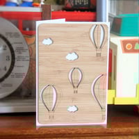 Image 3 of Hot Air Balloons Card. Bamboo Card. Birthday Card For Him. Retirement Card. Graduation Card. 
