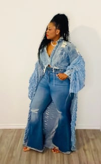 Image 2 of JADE Denim Luxe Fringe Duster