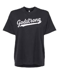 Image 1 of Ladies Black Hi-Low Godstrong Tee