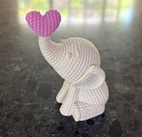 Knitted Elephant with Heart
