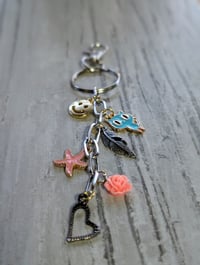 Image 2 of Charming purse charm with pink and blue accents 