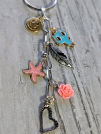 Image 3 of Charming purse charm with pink and blue accents 