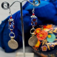 Image 5 of A Bit Boho African Bead & Coin Drop Earrings (BB003)