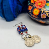 Image 3 of A Bit Boho African Bead & Coin Drop Earrings (BB003)