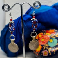 Image 4 of A Bit Boho African Bead & Coin Drop Earrings (BB003)