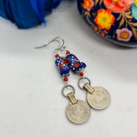 Image 6 of A Bit Boho African Bead & Coin Drop Earrings (BB003)