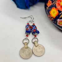 Image 7 of A Bit Boho African Bead & Coin Drop Earrings (BB003)