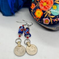Image 8 of A Bit Boho African Bead & Coin Drop Earrings (BB003)