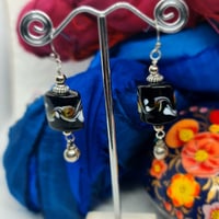 Image 1 of A Bit Boho Ceramic Bead and Silver Earrings  (BB005)