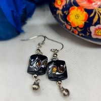 Image 4 of A Bit Boho Ceramic Bead and Silver Earrings  (BB005)