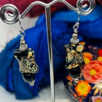 Image 4 of A Bit Boho Ceramic Bead and Silver Earrings (BB006)