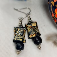 Image 2 of A Bit Boho Ceramic Bead and Silver Earrings (BB006)