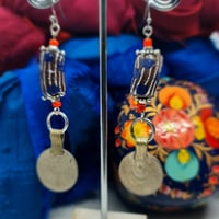 Image 1 of A Bit Boho African Bead & Coin Drop Earrings (BB007)