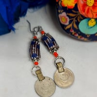 Image 3 of A Bit Boho African Bead & Coin Drop Earrings (BB007)
