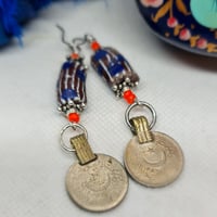 Image 2 of A Bit Boho African Bead & Coin Drop Earrings (BB007)