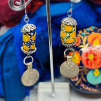 Image 1 of A Bit Boho African Bead & Coin Drop Earrings (BB009)
