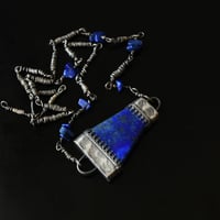 Image 1 of Diving Deep Lapis lazuli artisan silver necklace