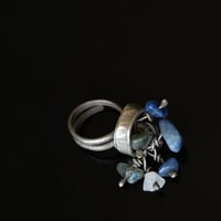 Image 1 of Dancing in blue silver gemstone wrap ring