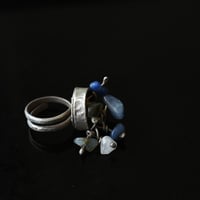 Image 2 of Dancing in blue silver gemstone wrap ring