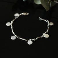Image 1 of Silver pebble charm bracelet