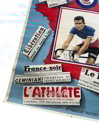 Image 2 of Commemorative poster "Cycle Rochet" Raphaël Geminiani 1953 French professional road champion