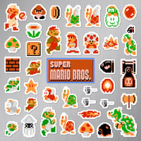 Image 1 of Super Mario Bros. Magnet Set (39 Pieces)