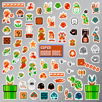 Image 1 of Super Mario Bros. Magnet Set (69 Pieces)