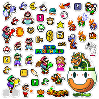 Image 1 of Super Mario World Sticker Set (48 Pieces)