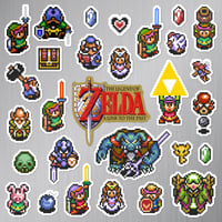 Image 1 of The Legend of Zelda: A Link to the Past Magnet Set (29 Pieces)