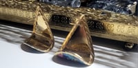 Image 2 of Vintage Triangle Glitter Swirl Earrings