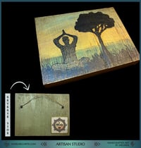 Image 3 of "Serene Harmony" - Hand-Painted Wooden Decoration┃Rustic Wooden Wall Art