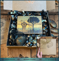 Image 5 of "Serene Harmony" - Hand-Painted Wooden Decoration┃Rustic Wooden Wall Art