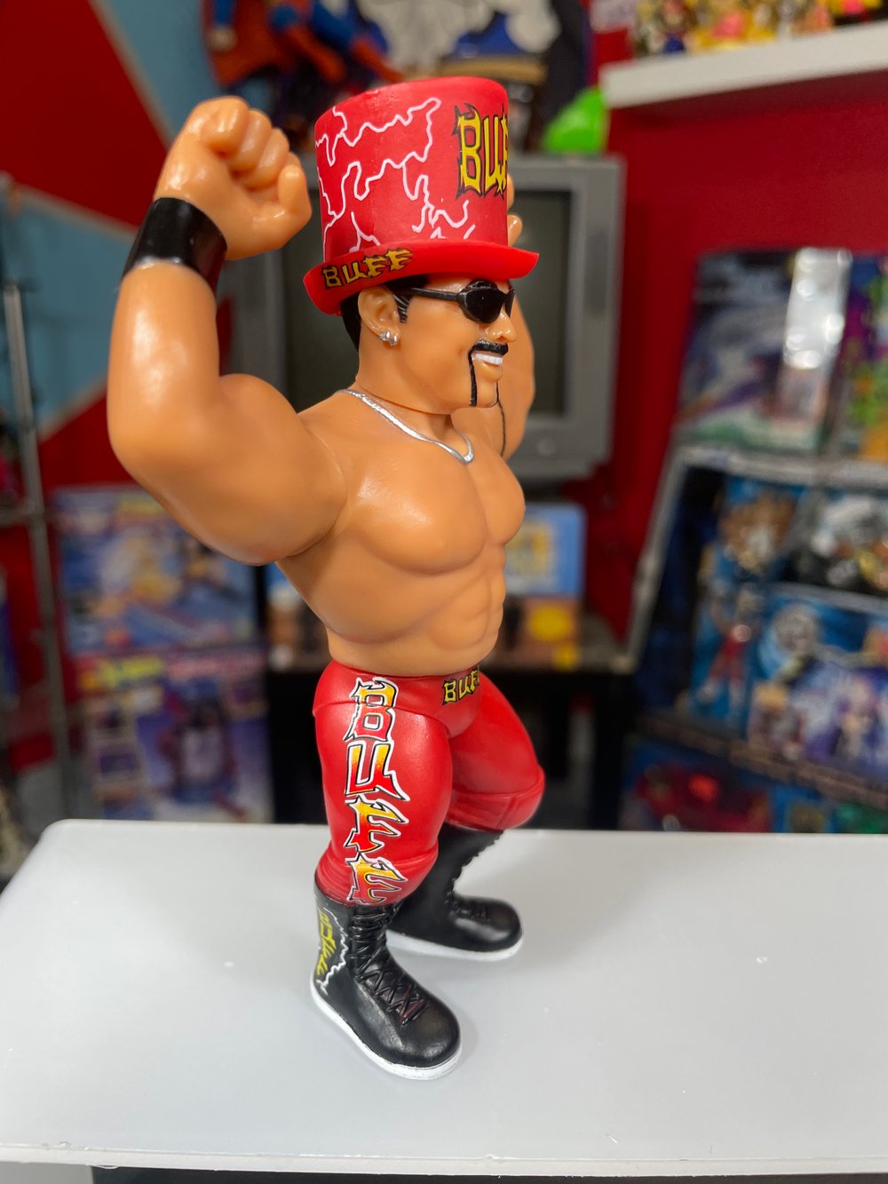 **LOOSE NO PACKAGING**   BUFF BAGWELL RETRO WRESTLE-SOMETHING WRESTLERS SERIES 2 FIGURE BY FC TOYS