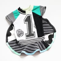 Image 1 of flowers green mix 12m 1st 1 one first birthday bday short sleeve twirl dress courtneycourtney