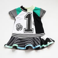Image 3 of flowers green mix 12m 1st 1 one first birthday bday short sleeve twirl dress courtneycourtney