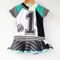 Image 2 of flowers green mix 12m 1st 1 one first birthday bday short sleeve twirl dress courtneycourtney