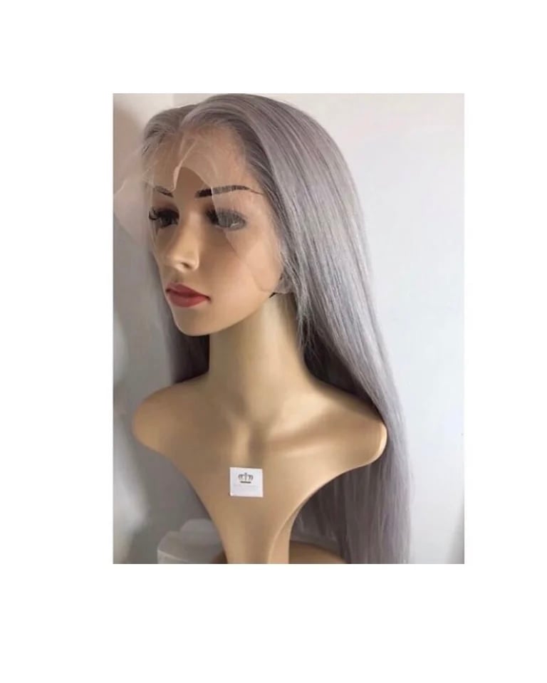 Image of Straight HD Ice Grey 13*6 'Storm'  Wig