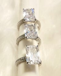 Image 7 of CZ Pave Band Ring | Silver Stainless Steel 
