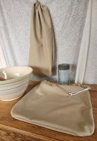 Image 2 of Linen Bread Bag Set- Bisque