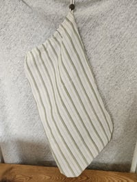 Image 2 of Linen Bread Bag Set- Sage Stripes