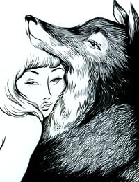 Le calin du loup - Tirage numérique