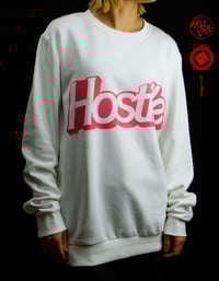 Image 1 of HOSTILE white oversized unisex crew neck