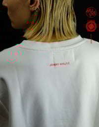 Image 5 of HOSTILE white oversized unisex crew neck