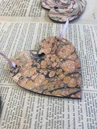 Image 4 of Hand Marbled Wooden HEART Garland - No.1 