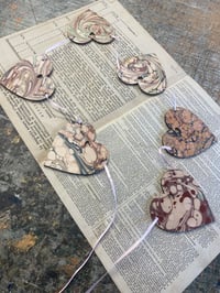 Image 6 of Hand Marbled Wooden HEART Garland - No.1 