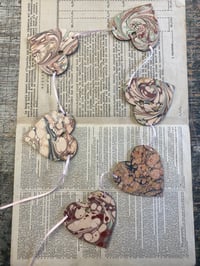 Image 1 of Hand Marbled Wooden HEART Garland - No.1 