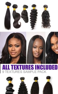 Image 2 of 9pcs Wholesale Brazilian Hair Sample Packs - 9 Textures/9 lengths in one- 10-26 inch 