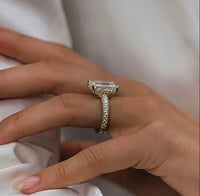 Image 2 of Shantelle 8 Carat Radiant Cut Moissanite Engagement Ring